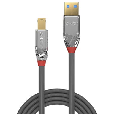Lindy 2m USB 3.2 Type A to B Cable, 5Gbps, Cromo Line view 2