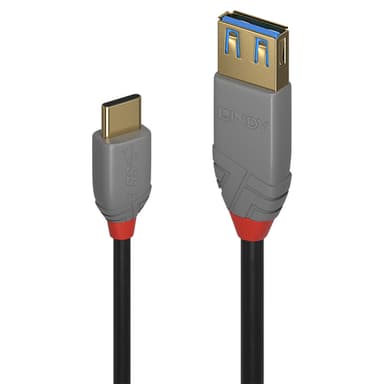 Lindy 0.15m USB 3.2 Type C to A Adapter Cable, 10Gbps, Anthra Line view 1