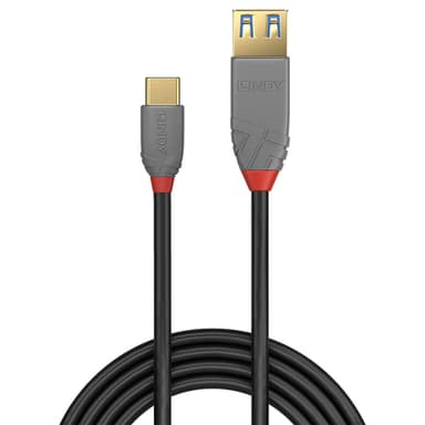 Lindy 0.15m USB 3.2 Type C to A Adapter Cable, 10Gbps, Anthra Line view 2