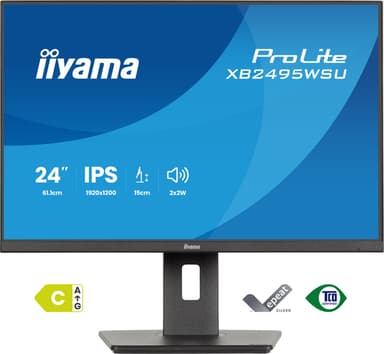 iiyama ProLite XB2495WSU-B1 computer monitor 61.2 cm (24.1") 1920 x 1200 pixels WUXGA LCD Black view 2