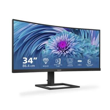 Philips E Line 346E2CUAE/00 computer monitor 86.4 cm (34") 3440 x 1440 pixels Wide Quad HD+ LCD Black view 2