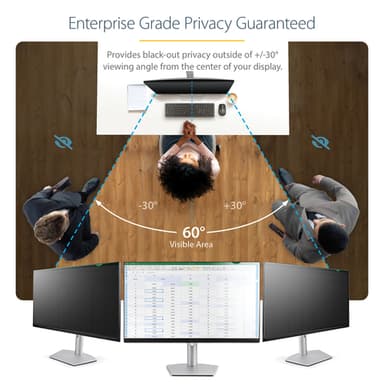 StarTech.com Monitor Privacy Screen for 18.5 inch PC Display - Computer Screen Security Filter - Blue Light Reducing Screen Protector Film - 16:9 Widescreen - Matte/Glossy - +/-30 Degree view 9