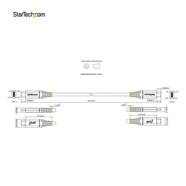 StarTech.com 1.6ft (50cm) USB-C Cable, USB 10Gbps, 100W (5A) Power Delivery, 8K 60Hz / 4K 144Hz DP Alt Mode, Thunderbolt Compatible view 13