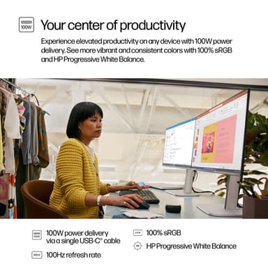 HP Series 5 Pro 23.8 inch FHD USB-C Monitor - 524pu view 4