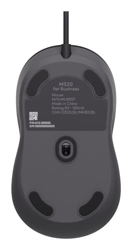 Logitech Signature Wired M520 for Business mouse Office Ambidextrous USB Type-C Optical 4000 DPI