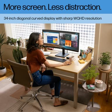 HP P34hc G4 WQHD USB-C Curved Monitor view 6