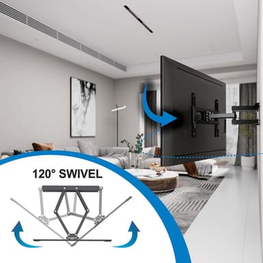Manhattan Outdoor Wall Mount for TV & Monitors (Full Motion), For screens 37" to 65", VESA compatibility: all between 200x200mm to 600x400mm - check the dimensions of the four mounting holes on back of screen to ensure it fits, Max 50kg, Weatherproof, Bracket view 14