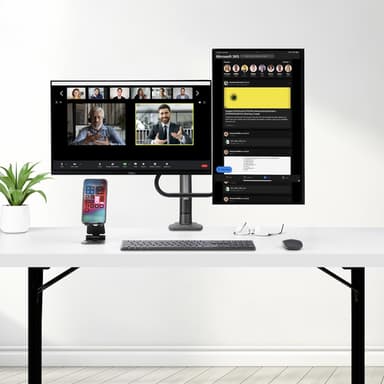 StarTech.com Desk Mount Dual Monitor Arm with Crossbar, Up To 27" Displays, VESA 75x75/100x100, Max 33lb/15kg, C-Clamp, Fully Articulating, Mechanical Spring, TAA view 10