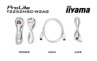 iiyama ProLite T2252MSC-W2AG computer monitor 54.6 cm (21.5") 1920 x 1080 pixels Full HD LCD Touchscreen White view 15