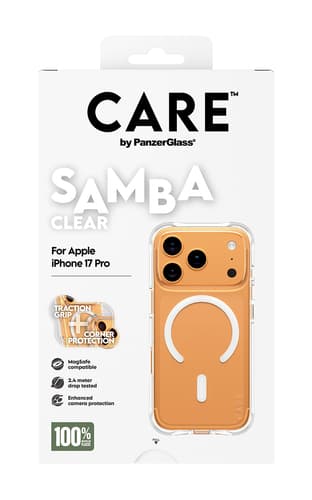 PanzerGlass CARE™ by ® Samba Case Transparent w. White MagSafe iPhone 17 Pro view 3