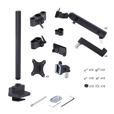 StarTech.com Desk Mount Triple Monitor Arm For Up To Three 27in Screens, VESA 75x75/100x100, Tool-Less Arm Adjustments, C-Clamp/Grommet Mount, Mechanical Spring Arm view 13
