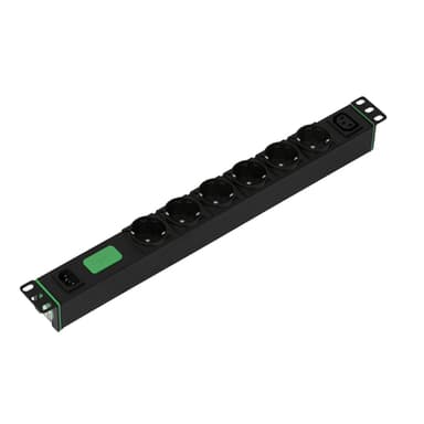 APC Easy Rack PDU, Basic, Horizontal, 1 Phase, 2.3kW, 230V, 10A, 6 x SCHUKO and 1 x C13 outlets, IEC60320 C14 input view 1