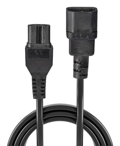 Lindy 2m IEC C14 to IEC C15 'Hot Condition' Power Cable, Black view 2