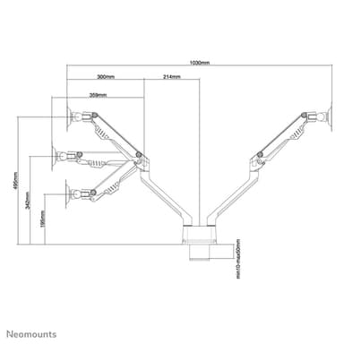 Neomounts FPMA-D750DSILVER Monitor arm 10-32" - gas spring - Topfix view 7