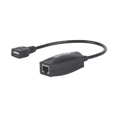 Manhattan USB-A Line Extender, for use with RJ45 network cable (not included), extends USB Device up to 60m, bus power, Cat5e/Cat6/Cat6A RJ45 network cables suitable, Black, Three Year Warranty view 5