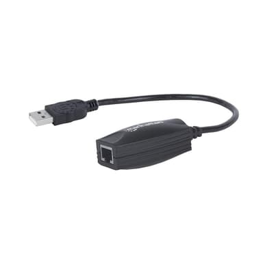 Manhattan USB-A Line Extender, for use with RJ45 network cable (not included), extends USB Device up to 60m, bus power, Cat5e/Cat6/Cat6A RJ45 network cables suitable, Black, Three Year Warranty view 6