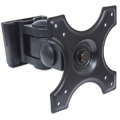 Manhattan Wall Mount for TV & Monitors (Tilt and Swivel 2 pivots), For screens 13" to 27", VESA compatibility: 75x75mm and 100x100mm - check the dimensions of the four mounting holes on back of screen to ensure it fits, Max 12kg, Black, Bracket view 2