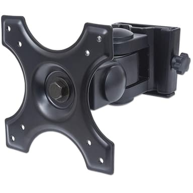 Manhattan Wall Mount for TV & Monitors (Tilt and Swivel 2 pivots), For screens 13" to 27", VESA compatibility: 75x75mm and 100x100mm - check the dimensions of the four mounting holes on back of screen to ensure it fits, Max 12kg, Black, Bracket view 1