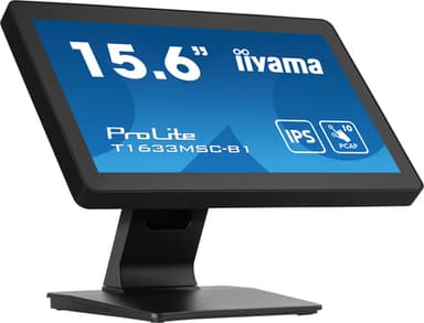 iiyama ProLite T1633MSC-B1 computer monitor 39.6 cm (15.6") 1920 x 1080 pixels Full HD LCD Touchscreen Black view 1