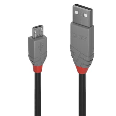 Lindy 0.5m USB 2.0 Type A to Micro-B Cable, Anthra Line view 1
