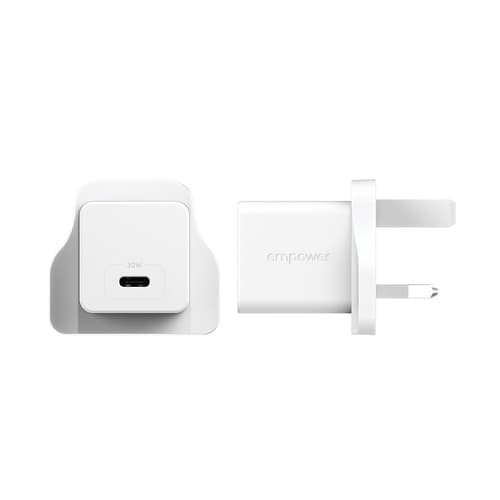 PanzerGlass empower™ by ® Turbo 30W Charger Single USB-C | UK Plug | Silver White