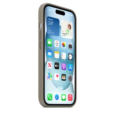 Apple iPhone 15 Silicone Case with MagSafe - Clay view 7