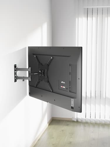 Manhattan Wall Mount for TV & Monitors (Full Motion), For screens 32" to 55", VESA compatibility: all between 100x100mm to 400x400mm - check the dimensions of the four mounting holes on back of screen to ensure it fits, Max 30kg, Black, Bracket view 2