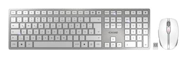 CHERRY DW 9100 SLIM keyboard Mouse included Universal RF Wireless + Bluetooth QWERTZ German Silver view 1