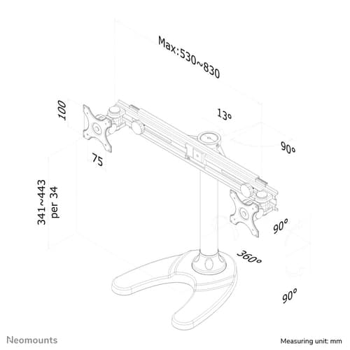 Neomounts FPMA-D700DD Monitor stand 19-30"
