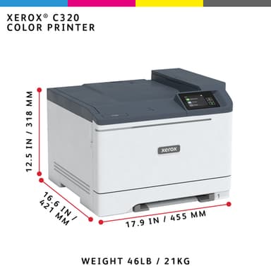 Xerox C320 A4 33ppm Wireless Duplex Printer PS3 PCL5e/6 2 Trays Total 251 Sheets view 6