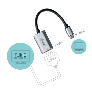 i-tec Metal USB-C VGA Adapter 1080p/60Hz view 3