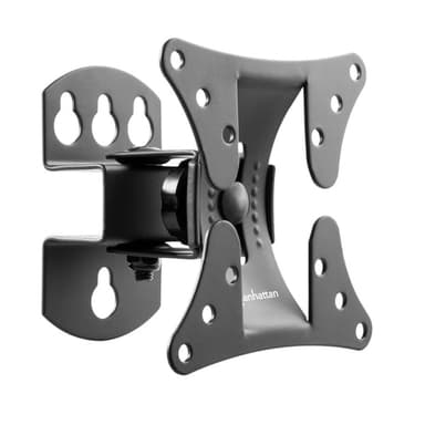 Manhattan Pivoting Wall Mount for TV & Monitors (Tilt and Swivel), For screens 13" to 27", VESA compatibility: all between 75x75mm and 100x100mm - check the dimensions of the four mounting holes on back of screen to ensure it fits, Single Stud Bracket, Max 30kg view 4