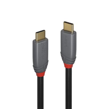 Lindy 1m USB 3.2 Type C to C Cable, 20Gbps, 5A, PD, Anthra Line view 1