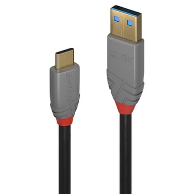 Lindy 0.5m USB 3.2 Type A to C Cable, 10Gbps, 5A, PD, Anthra Line view 1