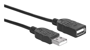 Manhattan USB-A to USB-A Extension Cable, 1.8m, Male to Female, 480 Mbps (USB 2.0), Hi-Speed USB, Black, Lifetime Warranty, Equivalent to USBEXTAA6BK view 2