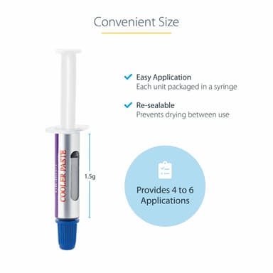 StarTech.com Thermal Paste, Metal Oxide Compound, Re-sealable Syringe (1.5g), CPU Heat Sink Thermal Grease Paste view 4