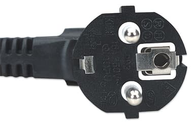 Manhattan Mains Power Cord/Cable, Euro 2-pin plug (CEE 7/4 Schuko) to C13 Female (kettle lead), 1.8m, 16A, Black, Lifetime Warranty view 4