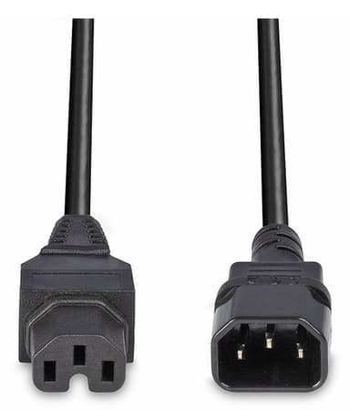 Lindy 2m IEC C14 to IEC C15 'Hot Condition' Power Cable, Black view 4