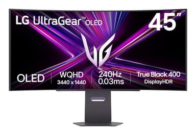 LG 45GX900A-B computer monitor 113 cm (44.5") 3440 x 1440 pixels Wide Quad HD OLED Black view 1