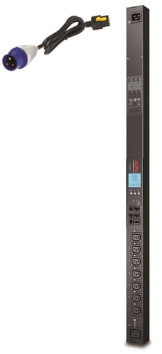 APC Rack PDU 2G, Switched, ZeroU, 16A, 230V, (7) C13 & (1) C19, IEC309 Cord view 1