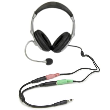 StarTech.com Headset adapter for headsets with separate headphone / microphone plugs - 3.5mm 4 position to 3 position and 2 position 3.5mm M/F view 3