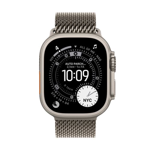 Apple Watch Ultra 3 GPS + Cellular 49mm Natural Titanium Case with Natural Titanium Milanese Loop - Medium