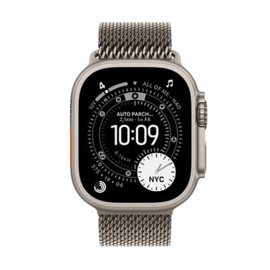 Apple Watch Ultra 3 GPS + Cellular 49mm Natural Titanium Case with Natural Titanium Milanese Loop - Medium view 2