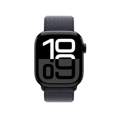 Apple Watch Series 10 GPS + Cellular 42mm Jet Black Aluminium Case with Ink Sport Loop view 2