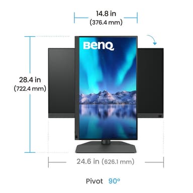 BenQ SW242Q computer monitor 61.2 cm (24.1") 2560 x 1600 pixels WQXGA LED Black view 4