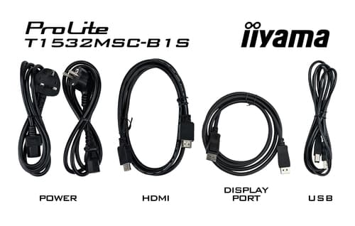 iiyama ProLite T1532MSC-B1S computer monitor 38.1 cm (15") 1024 x 768 pixels XGA LCD Touchscreen Black