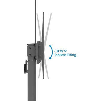 Manhattan Trolley Mount Stand for TV & Monitors (crank handle height adjust), For screens: 37" to 120",VESA compatibility:all between 200x200 to 1000x600mm -check the dimensions of the four mounting holes on back of screen to ensure it fits,Max 120kg,1180 to 1630mm view 11