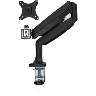 StarTech.com Desk Mount Monitor Arm - Heavy Duty Ergonomic VESA Monitor Arm - Single 32" (19.8lb/9kg) Display - Full Motion, Height Adjustable, Articulating - Aluminum - C-Clamp/Grommet- Black view 8