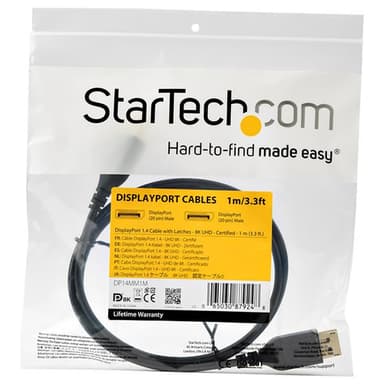 StarTech.com 1 m VESA Certified DisplayPort 1.4 Cable - 8K 60Hz HBR3 HDR - 3 ft Super UHD DisplayPort to DisplayPort Monitor Cord - Ultra HD 4K 120Hz DP 1.4 Slim Video Cable M/M DP Connector view 4