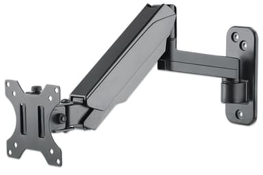 Manhattan Wall Mount for TV & Monitors (Spring Arm 3 pivots), For screens 17" to 32", VESA compatibility: 75x75mm and 100x100mm - check the dimensions of the four mounting holes on back of screen to ensure it fits, Max 8kg, Black, Bracket, Lifetime Warranty view 1
